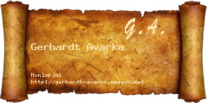 Gerhardt Avarka névjegykártya